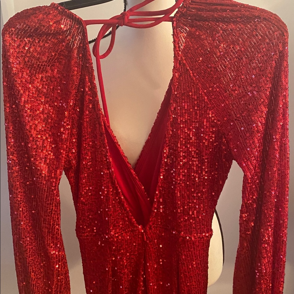 Valentine NWT size small jogger bottom sequin jumpsuit! - Picture 12 of 12